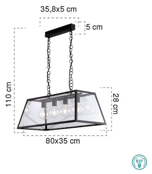 Φωτιστικό Κρεμαστό Fan Europe Lexington-S4 8031414872183