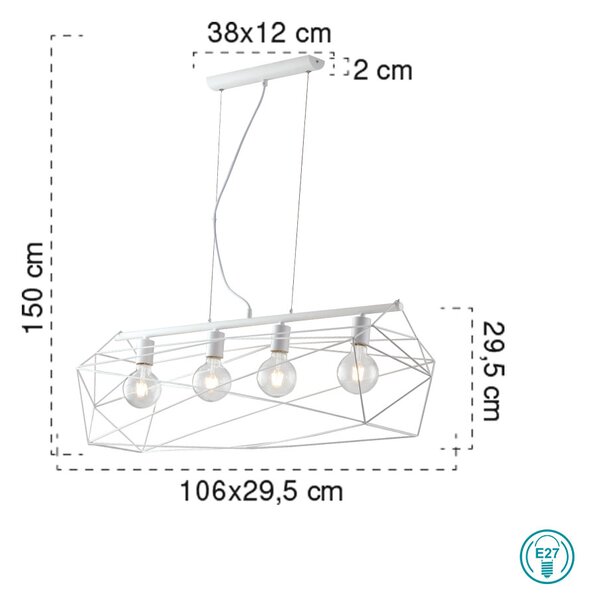 Φωτιστικό Κρεμαστό Fan Europe I-Abraxas-S4 Bco 8031414871674 Λευκό Ματ