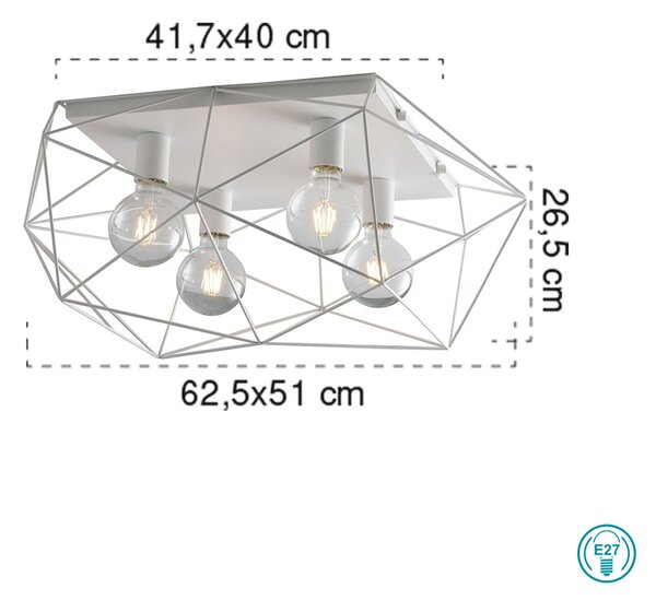 Φωτιστικό Οροφής Fan Europe I-Abraxas-PL4 Bco 8031414871650 Λευκό Ματ