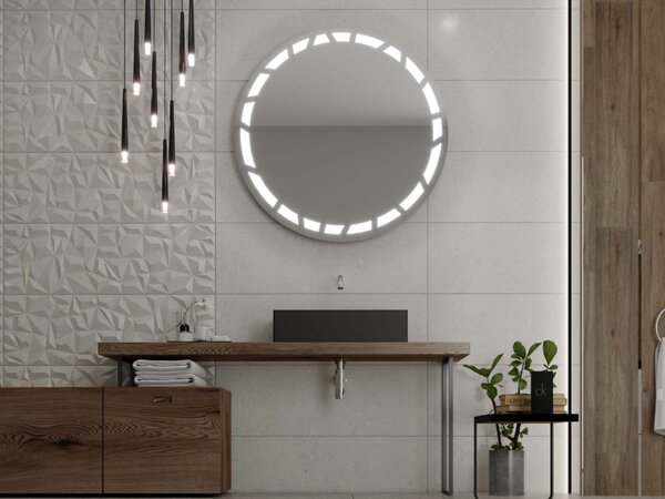 Στρογγυλός καθρέφτης με φωτισμό LED C8 premium