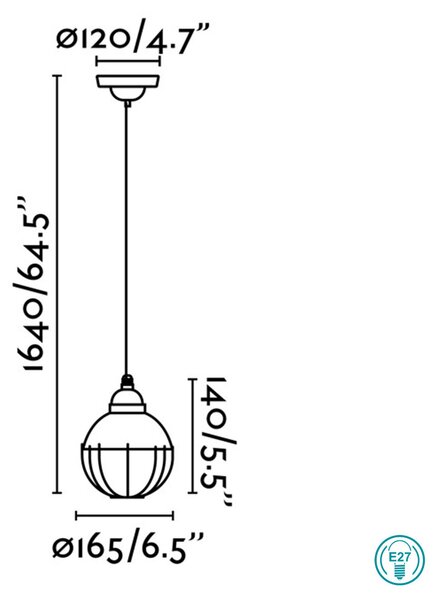 Φωτιστικό Κρεμαστό Faro Claire 62802 Μαύρο