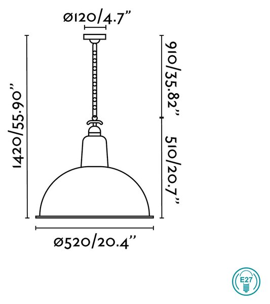 Φωτιστικό Κρεμαστό Faro Lou 62801 Πράσινο