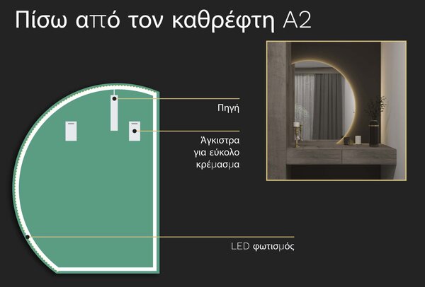 Άτυπος καθρέφτης με φωτισμό LED A2
