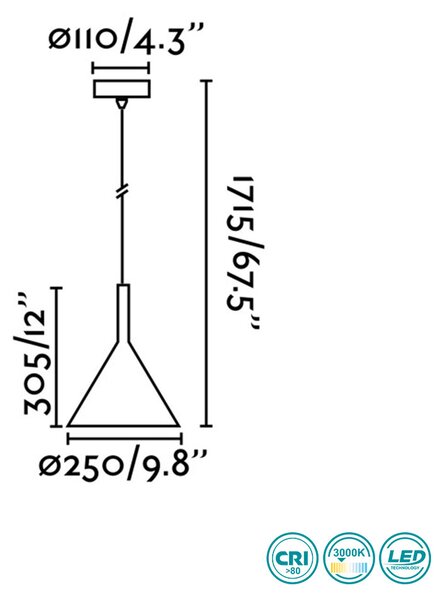 Φωτιστικό Κρεμαστό Faro Pam 64162 D25 Μαύρο