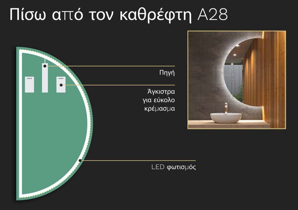 Άτυπος καθρέφτης με φωτισμό LED A28
