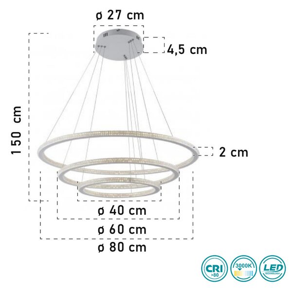 Φωτιστικό Κρεμαστό Fan Europe Bryant-S3C 8031414877713 Θερμό Λευκό