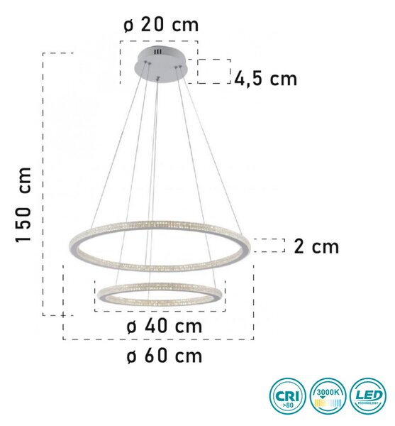 Φωτιστικό Κρεμαστό Fan Europe Bryant-S2C 8031414877706 Θερμό Λευκό