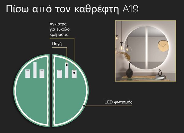 Άτυπος καθρέφτης με φωτισμό LED A19