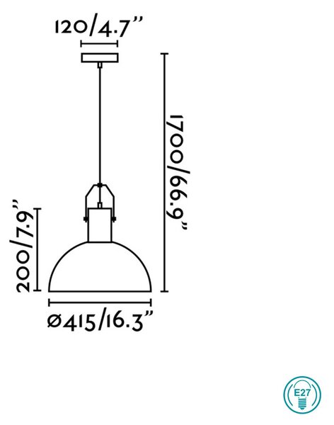 Φωτιστικό Κρεμαστό Faro Margot 68561 Μαύρο