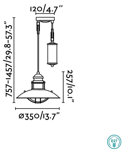 Φωτιστικό Κρεμαστό Faro Winch 66205