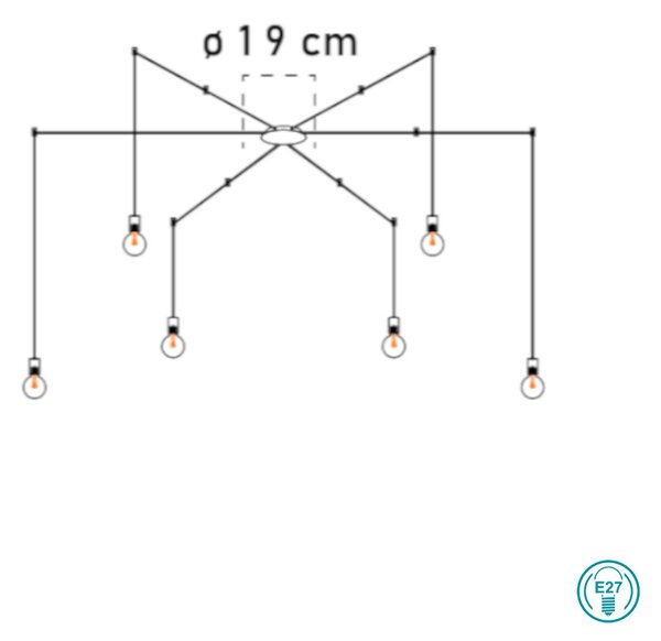 Φωτιστικό Οροφής Fan Europe Habitat-PL6 NER 8031414869626 Μαύρο