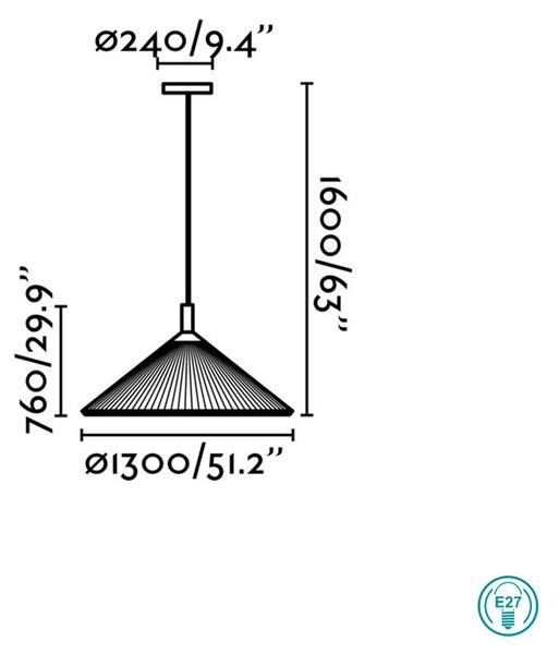 Φωτιστικό Κρεμαστό Faro Hue-In 20130 Λαδί