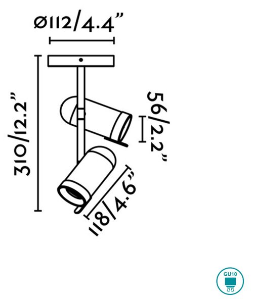 Φωτιστικό Σποτ Faro Orleans 43534 Μαύρο-Χρώμιο