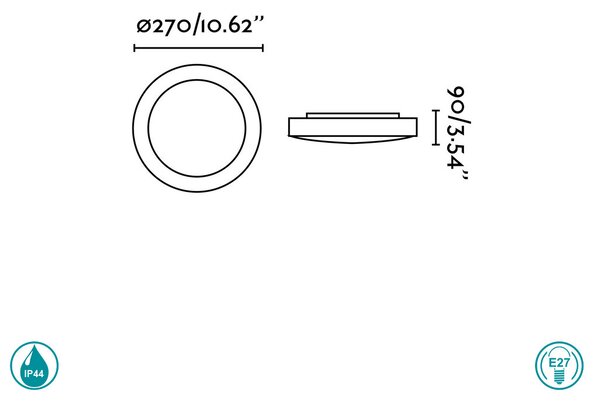 Φωτιστικό Οροφής Faro Logos 62980 Ασημί