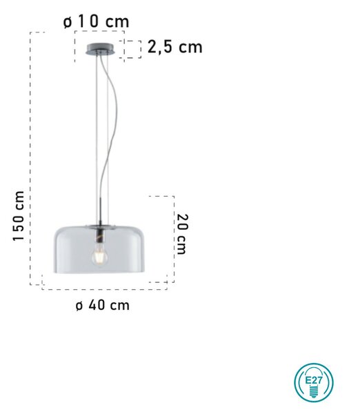 Φωτιστικό Κρεμαστό Fan Europe Gibus-S40 TR 8031414873111 Διάφανο