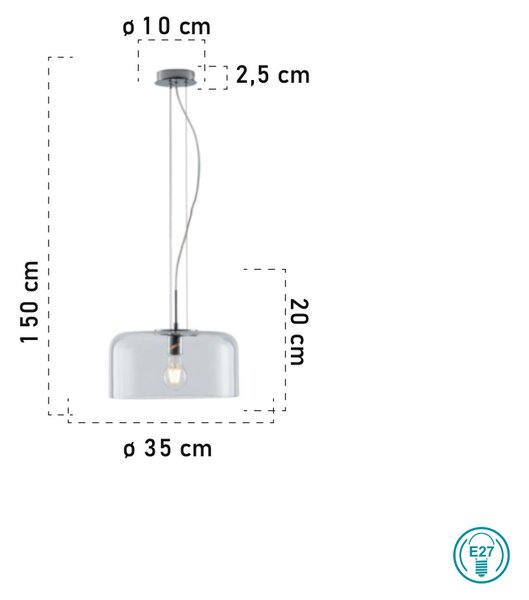 Φωτιστικό Κρεμαστό Fan Europe Gibus-S35 TR 8031414875061 Διάφανο