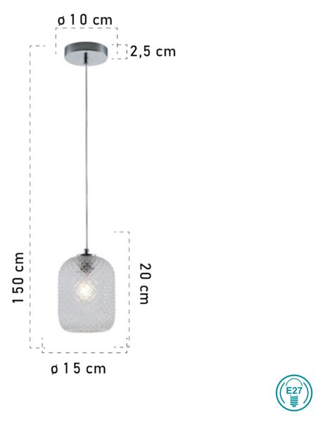 Φωτιστικό Κρεμαστό Fan Europe Ashford-S15 TR 8031414874910 Διάφανο