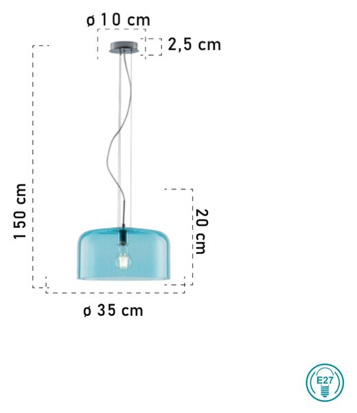 Φωτιστικό Κρεμαστό Fan Europe Gibus-S35 BLU 8031414875108 Μπλε