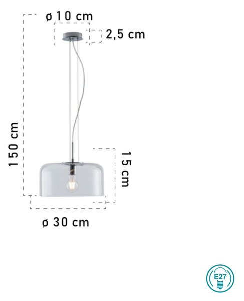 Φωτιστικό Κρεμαστό Fan Europe Gibus-S30 TR 8031414875023 Διάφανο