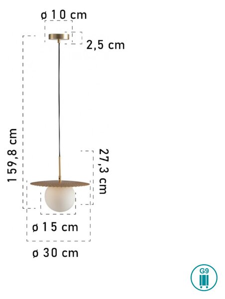 Φωτιστικό Κρεμαστό Fan Europe Chaplin-S30 ORO 8031414874446