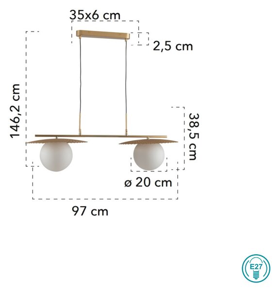 Φωτιστικό Κρεμαστό Fan Europe Chaplin-S2 ORO 8031414874484