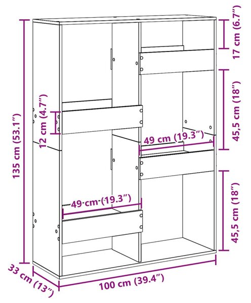 Βιβλιοθήκη Μαύρη 100x33x135 εκ. από Επεξεργασμένο Ξύλο - Μαύρο