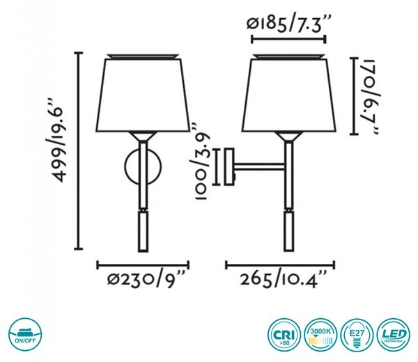 Απλίκα Faro Savoy 20303-93 Μαύρη