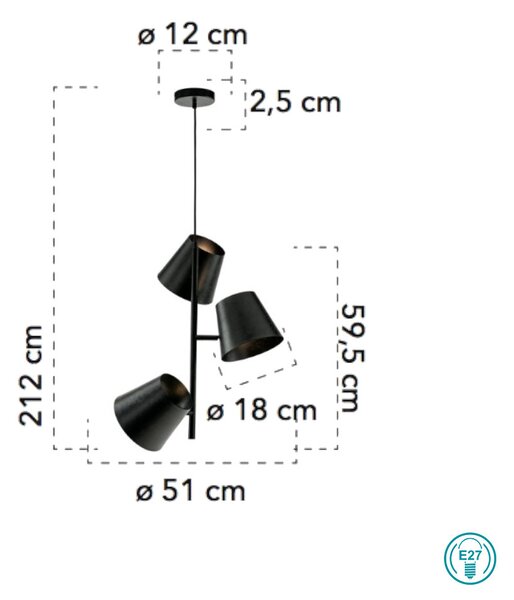 Φωτιστικό Κρεμαστό Fan Europe Colt-S3 GR 8031414875535 Γκρι