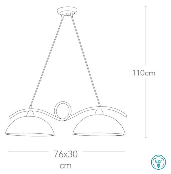 Φωτιστικό Κρεμαστό Fan Europe Halley-2 BR 8031438131259 Μπρούτζινο