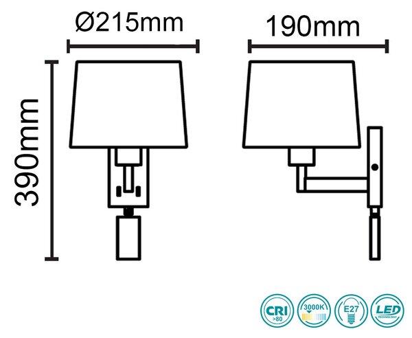 Απλίκα Faro Artis 68493-01 Χρώμιο-Λευκό