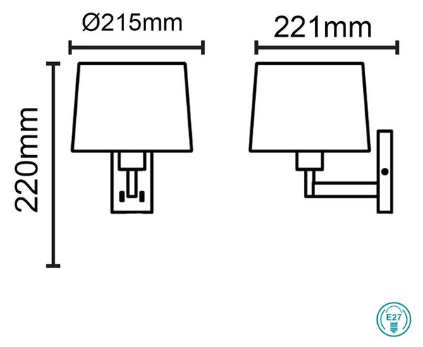 Απλίκα Faro Artis 68490-03 Αντικέ-Μαύρη