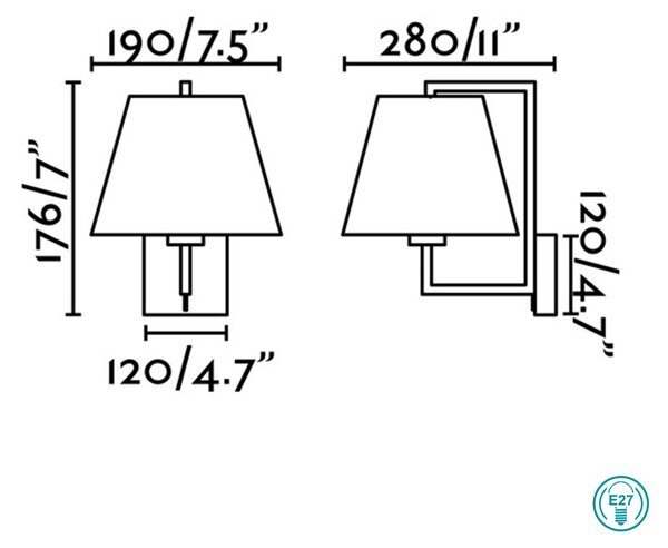 Απλίκα Faro Frame 20170-03 Νίκελ Ματ-Μαύρο