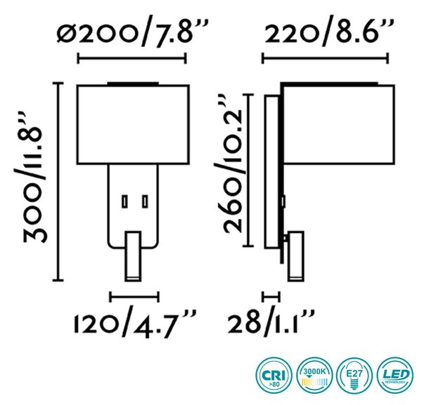 Απλίκα Faro Fold 64305 Μαύρη