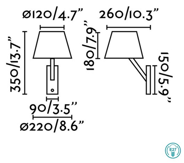 Απλίκα Faro Moma 68505 Μαύρη