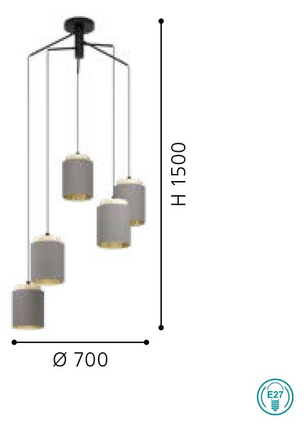 Φωτιστικό Κρεμαστό Υφασμάτινο Eglo Albariza 99447 Cappuccino