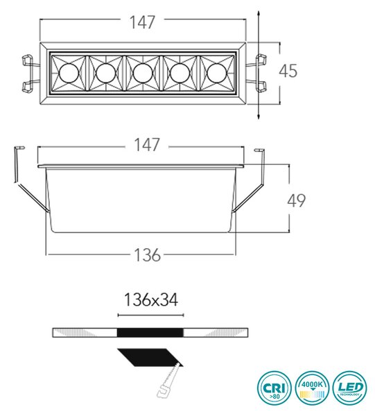 Φωτιστικό Σποτ Χωνευτό Intec Sinkro-10M 8031440360890 Λευκό