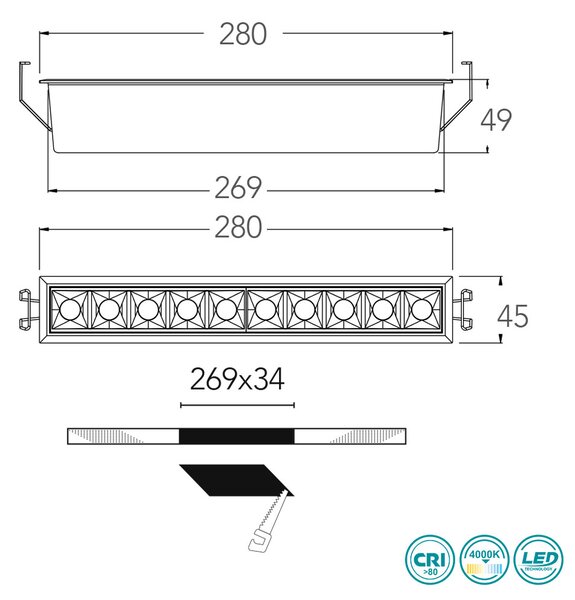 Φωτιστικό Σποτ Χωνευτό Intec Sinkro-20M 8031440360906 Λευκό