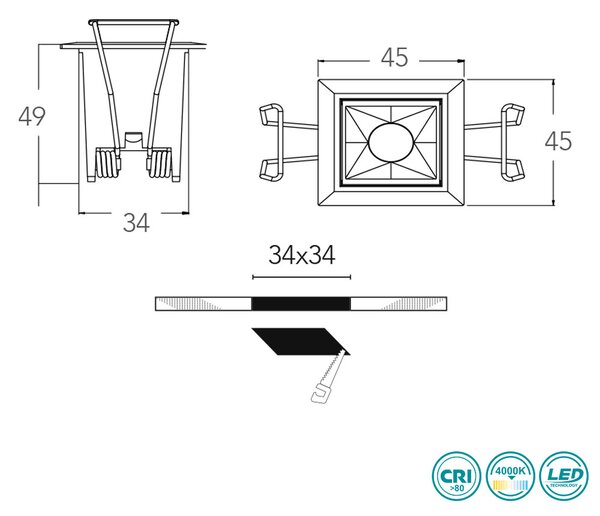 Φωτιστικό Σποτ Χωνευτό Intec Sinkro-2M 8031440360876 Λευκό