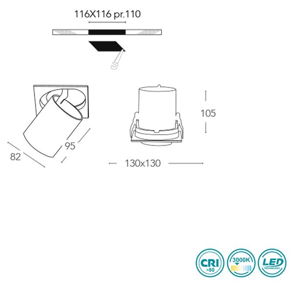 Φωτιστικό Σποτ Χωνευτό Intec Outsider-1X30C 8031414864256 (3000K)