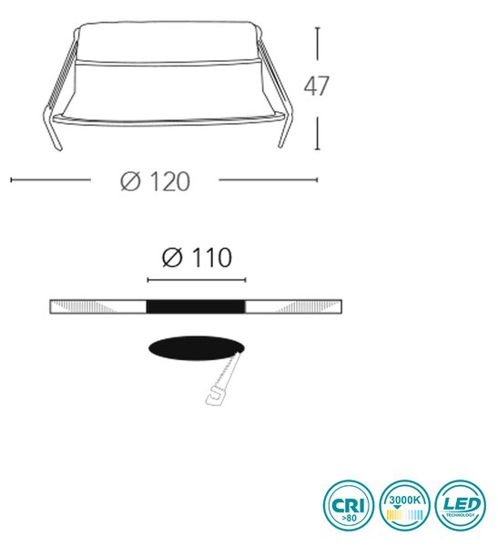 Φωτιστικό Panel Χωνευτό Intec Xanto-C-R120 8031414861101 (3000K)