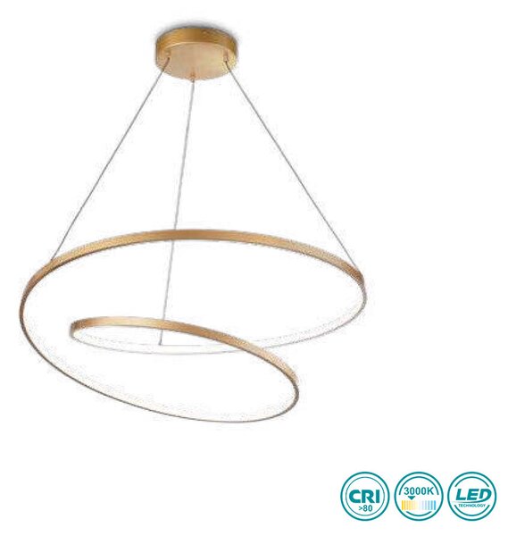 Φωτιστικό Κρεμαστό Ideal Lux Oz 269467 D80 Χρυσό Ματ