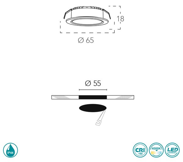 Φωτιστικό Σποτ Χωνευτό Intec Nemo-65 BCO 8031414877065 Λευκό