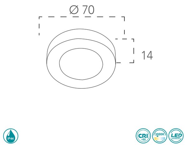 Φωτιστικό Σποτ Χωνευτό Intec Zenit-5W ORO 8031439911270 Χρυσό