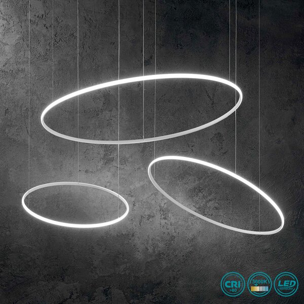 Φωτιστικό Κρεμαστό Ideal Lux Hulahoop 258775 D060 Λευκό (3000Κ)