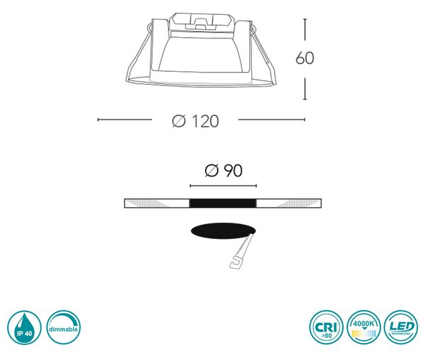 Φωτιστικό Panel Χωνευτό Intec Horus-10W 8031440363501