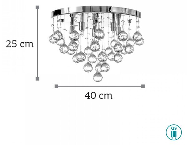 Φωτιστικό Οροφής InLight Crystal 5292-B