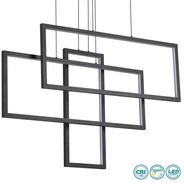 Φωτιστικό Κρεμαστό Ideal Lux Frame 269382 Μαύρο (3000Κ)