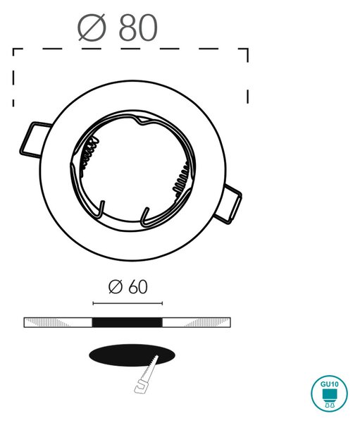 Φωτιστικό Σποτ Χωνευτό Intec INC-REFLEX-SF1 NER 8031414861552 Μαύρο Ματ