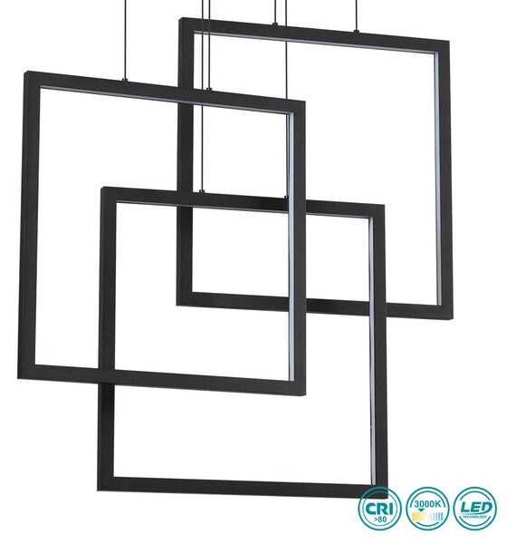 Φωτιστικό Κρεμαστό Ideal Lux Frame 269375 Μαύρο (3000Κ)