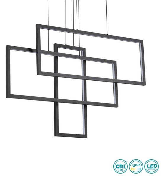 Φωτιστικό Κρεμαστό Ideal Lux Frame 269382 Μαύρο (3000Κ)